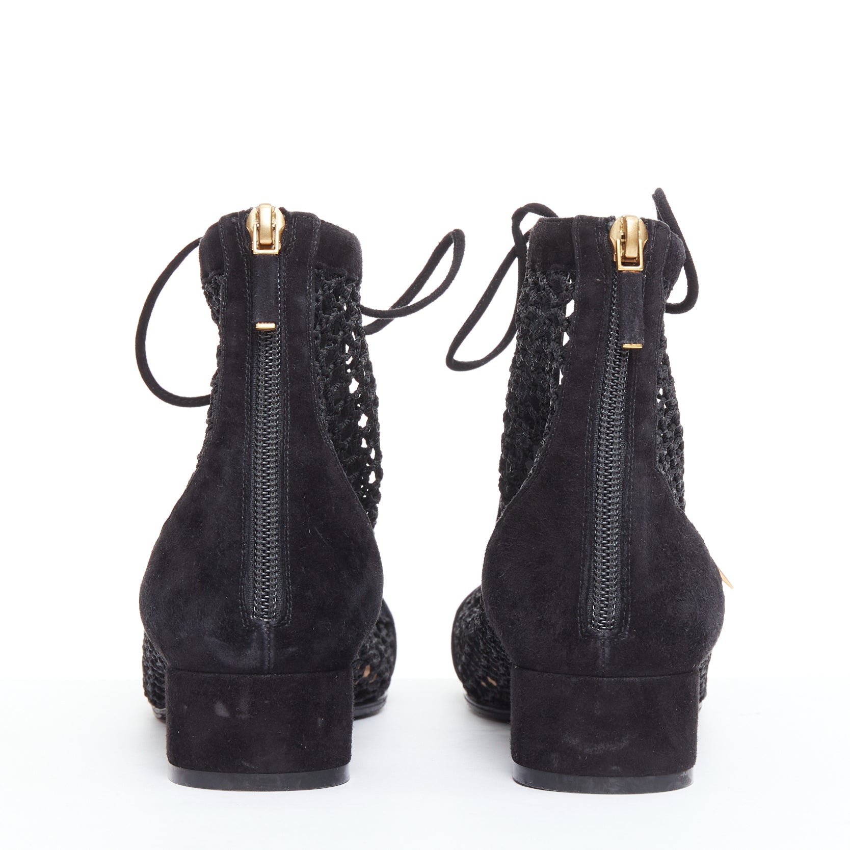 Women's Christian Dior Suede Lace Up Boots
