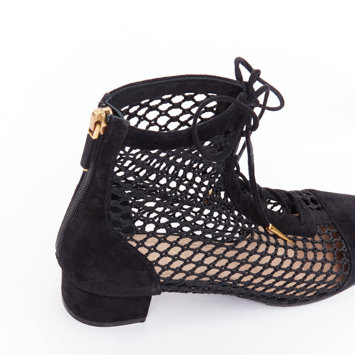 Women's Christian Dior Suede Lace Up Boots