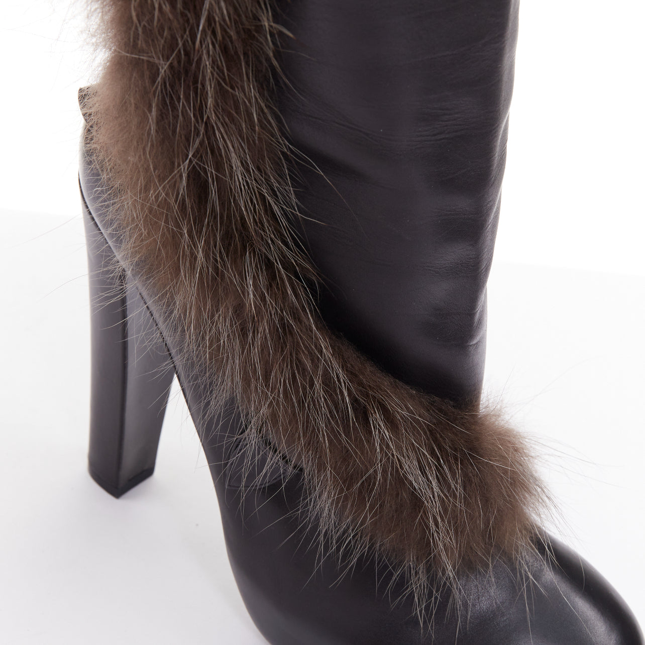 Women's Hermes Leather Fur Lined Boots
