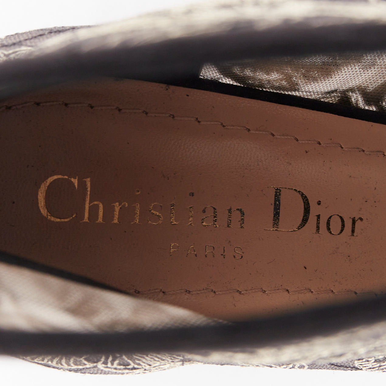Women's Christian Dior Logo Embroidered Shoes