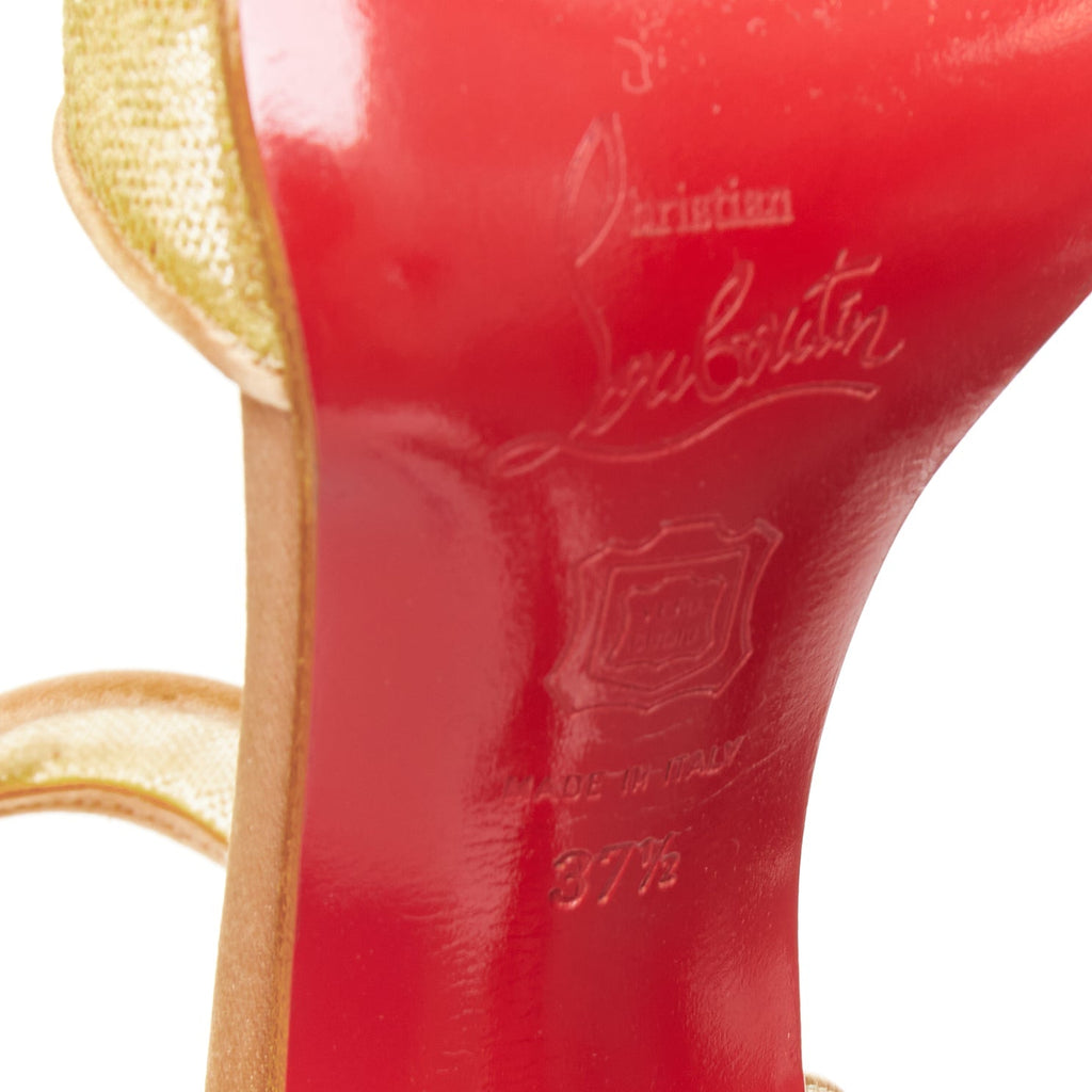 Women's Christian Louboutin 201 gold Lace Sandals
