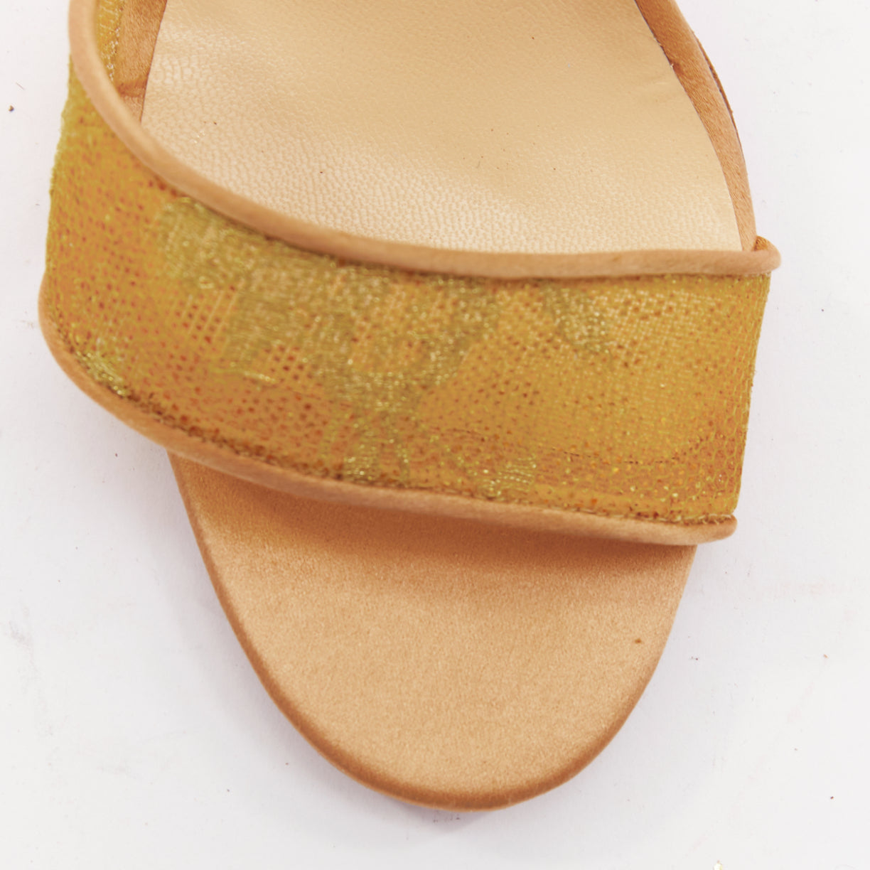 Women's Christian Louboutin 201 gold Lace Sandals