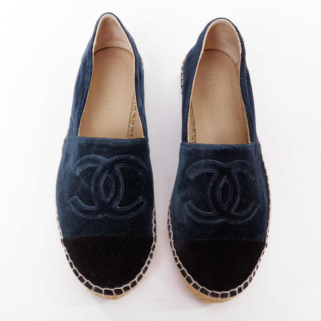 Women's Chanel Velvet Espadrille Shoes