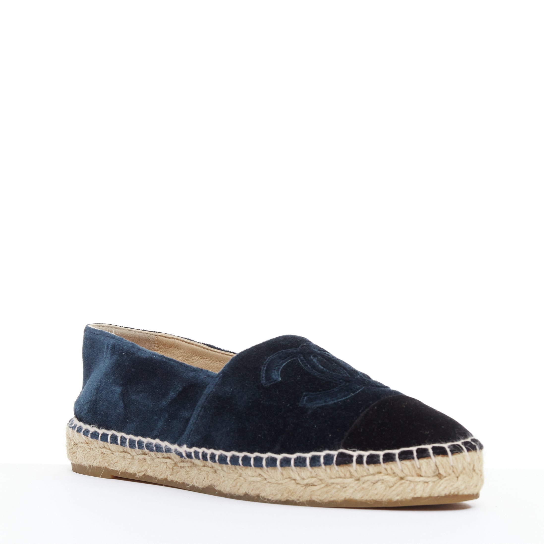 Women's Chanel Velvet Espadrille Shoes