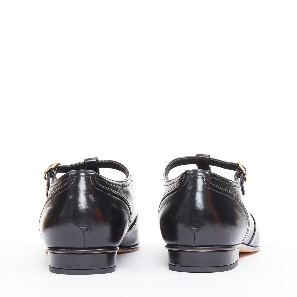 Women's Chanel Leather Grosgrain T-Strap Flats