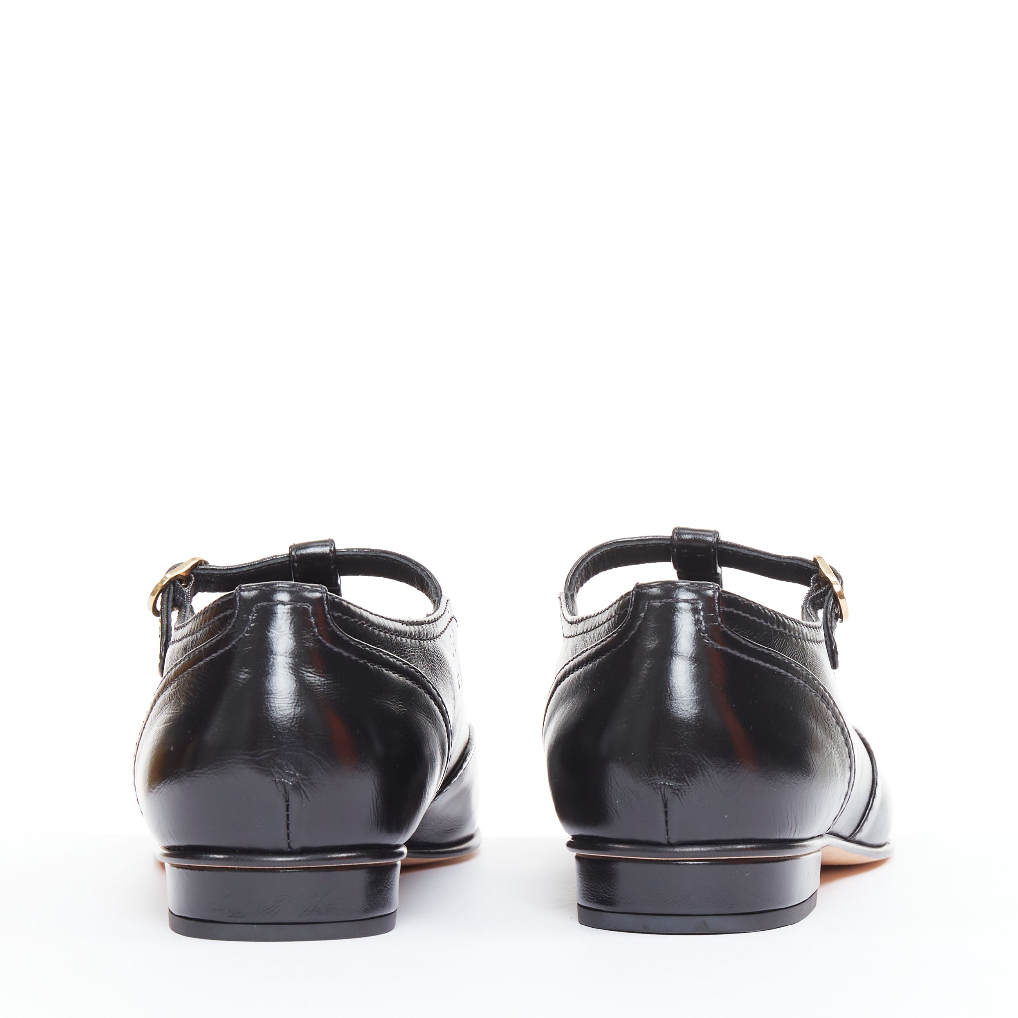 Women's Chanel Leather Grosgrain T-Strap Flats