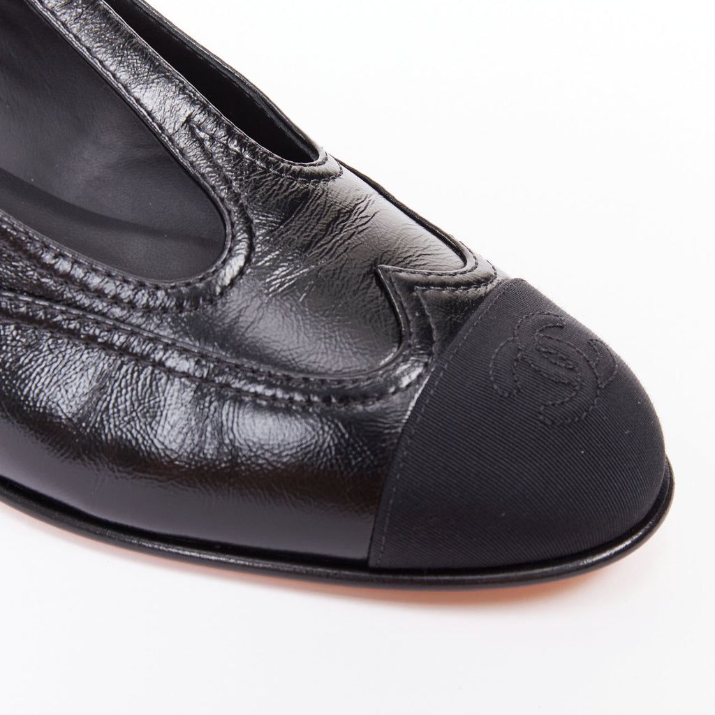 Women's Chanel Leather Grosgrain T-Strap Flats