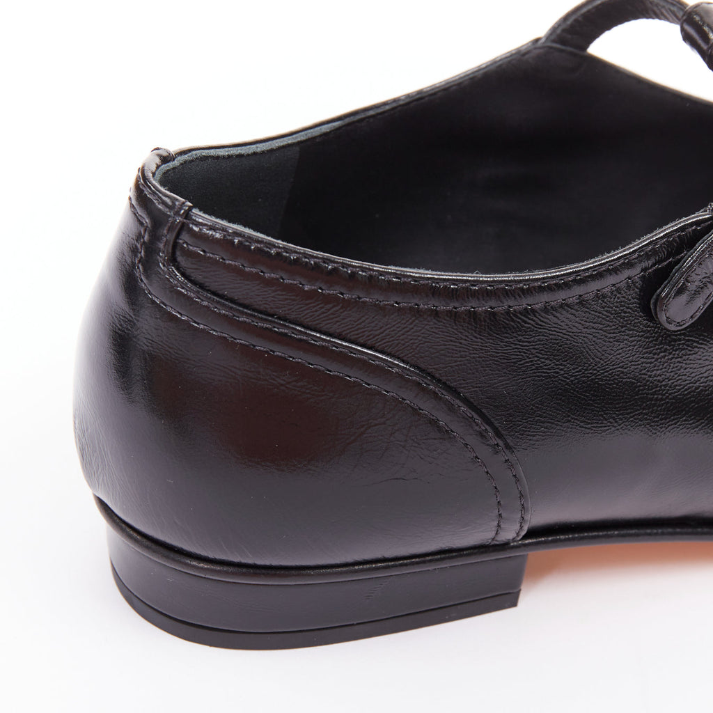 Women's Chanel Leather Grosgrain T-Strap Flats