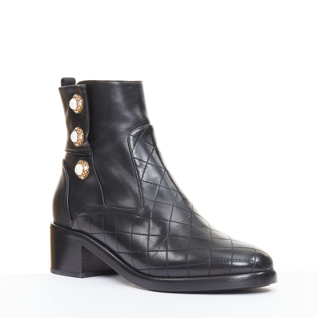 Women's Chanel Quilted Lamb Ankle Boots