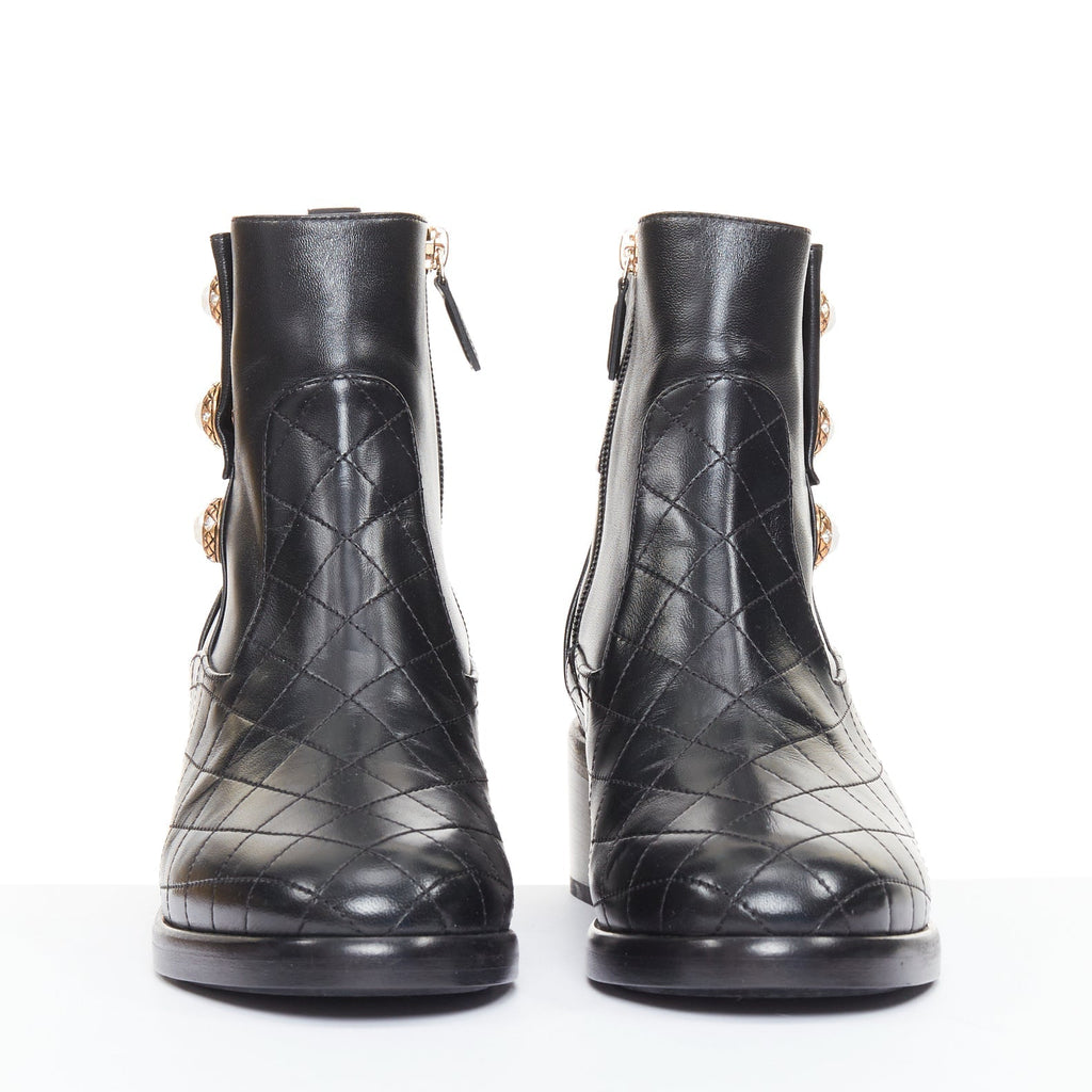 Women's Chanel Quilted Lamb Ankle Boots