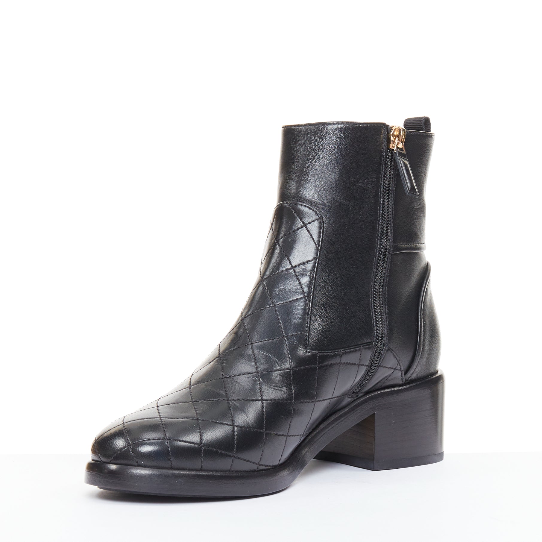 Women's Chanel Quilted Lamb Ankle Boots