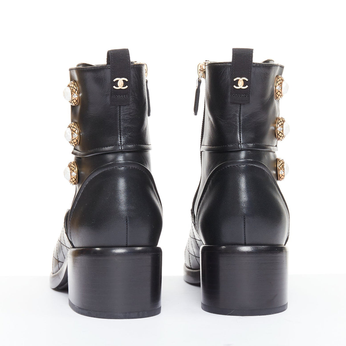 Women's Chanel Quilted Lamb Ankle Boots