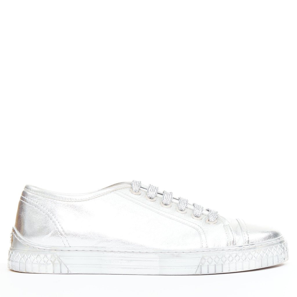 Women's Chanel Leather Glitter Sneakers