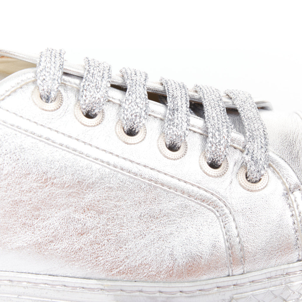 Women's Chanel Leather Glitter Sneakers