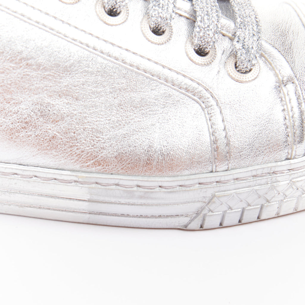 Women's Chanel Leather Glitter Sneakers