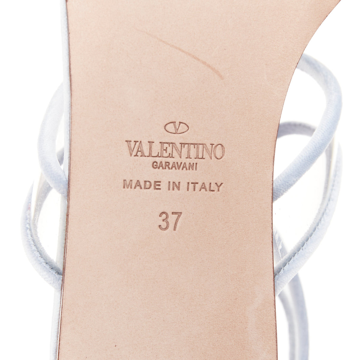 Women's Valentino Velvet Trim Clear PVC Strappy Sandals
