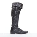 Women's Prada Leather Over The Knee Zip Boots