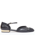 Women's Chanel Leather Grosgrain Mary Jane Flats