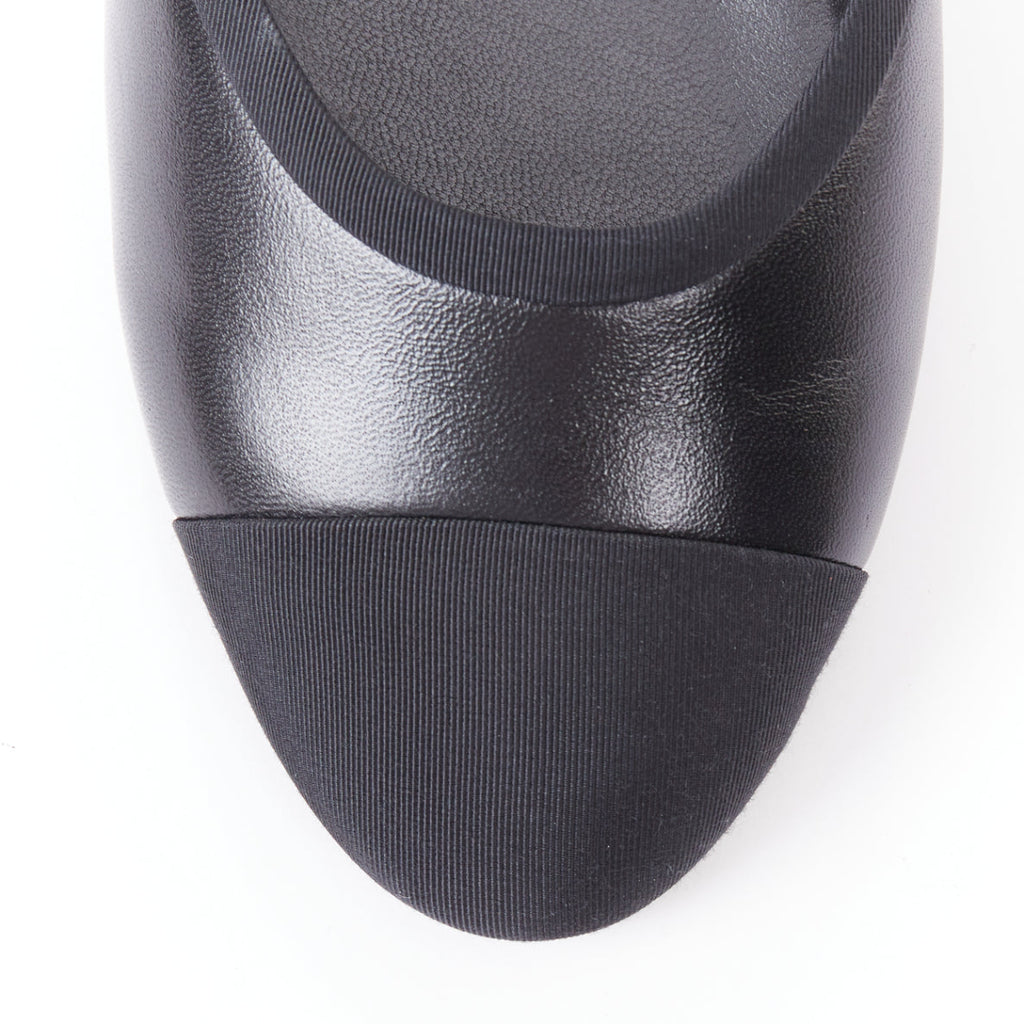 Women's Chanel Leather Grosgrain Mary Jane Flats