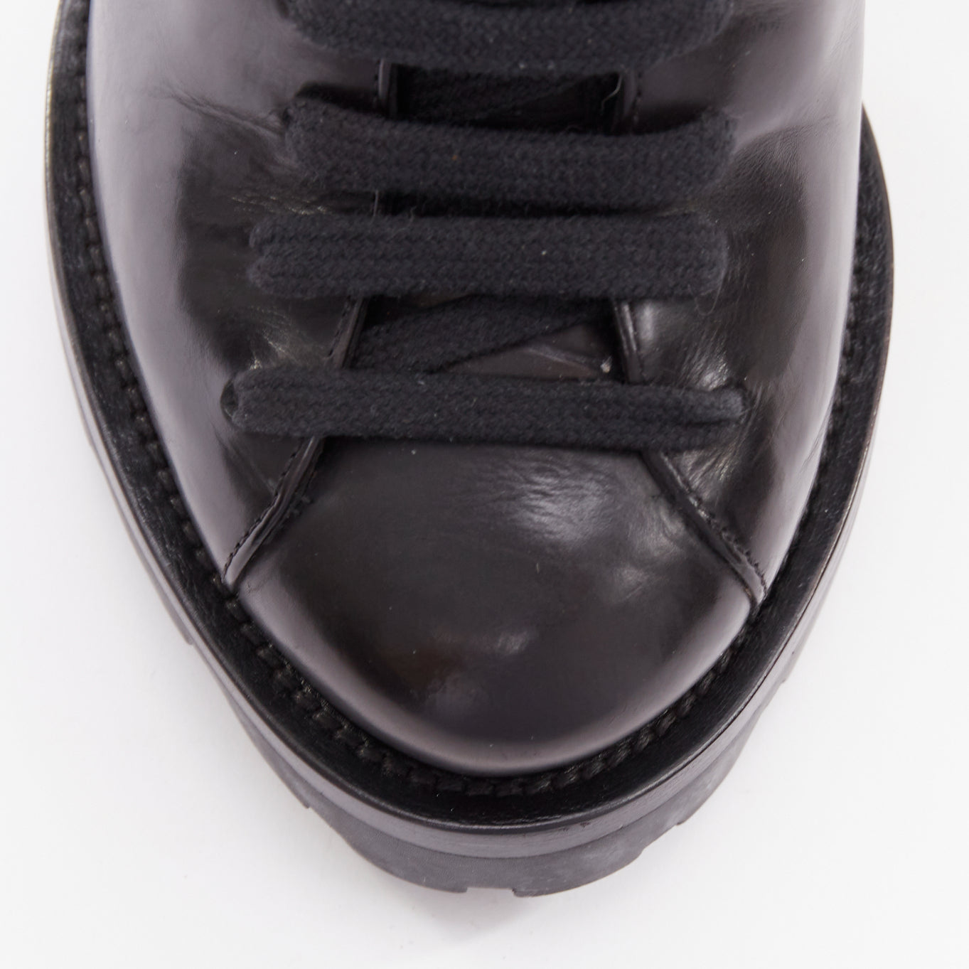 Women's Prada 2011 Leather Fur Trim Ankle Boots