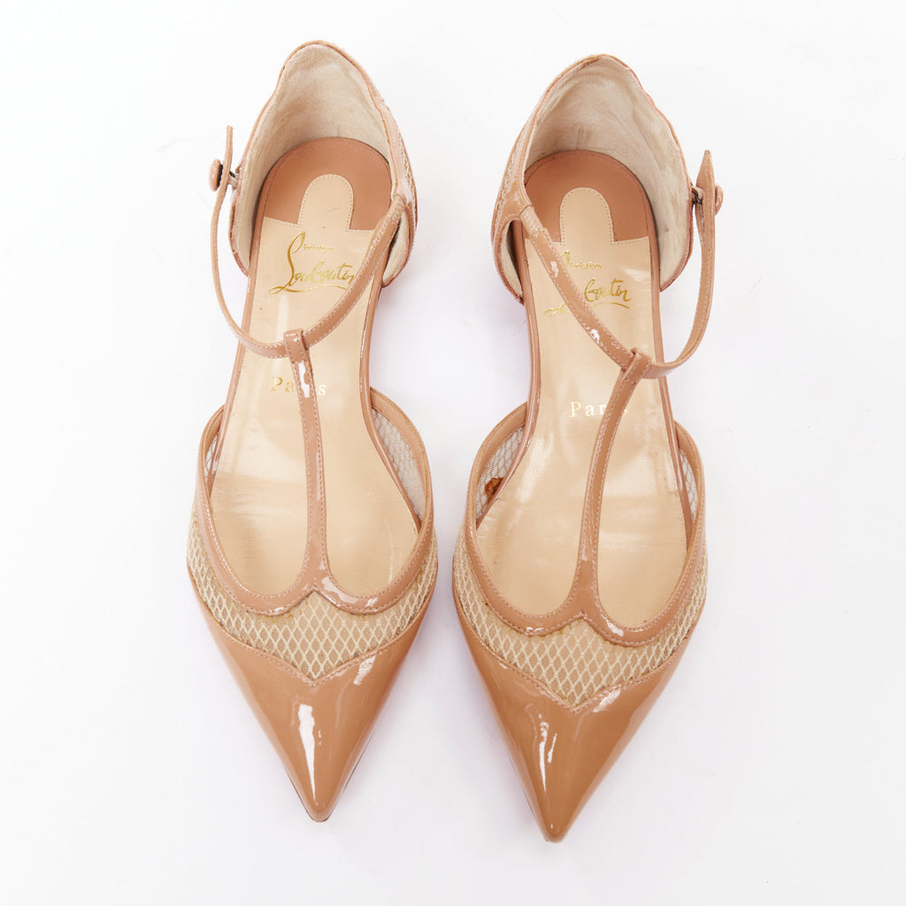 Women's Christian Louboutin 2016 Patent Mesh Flats