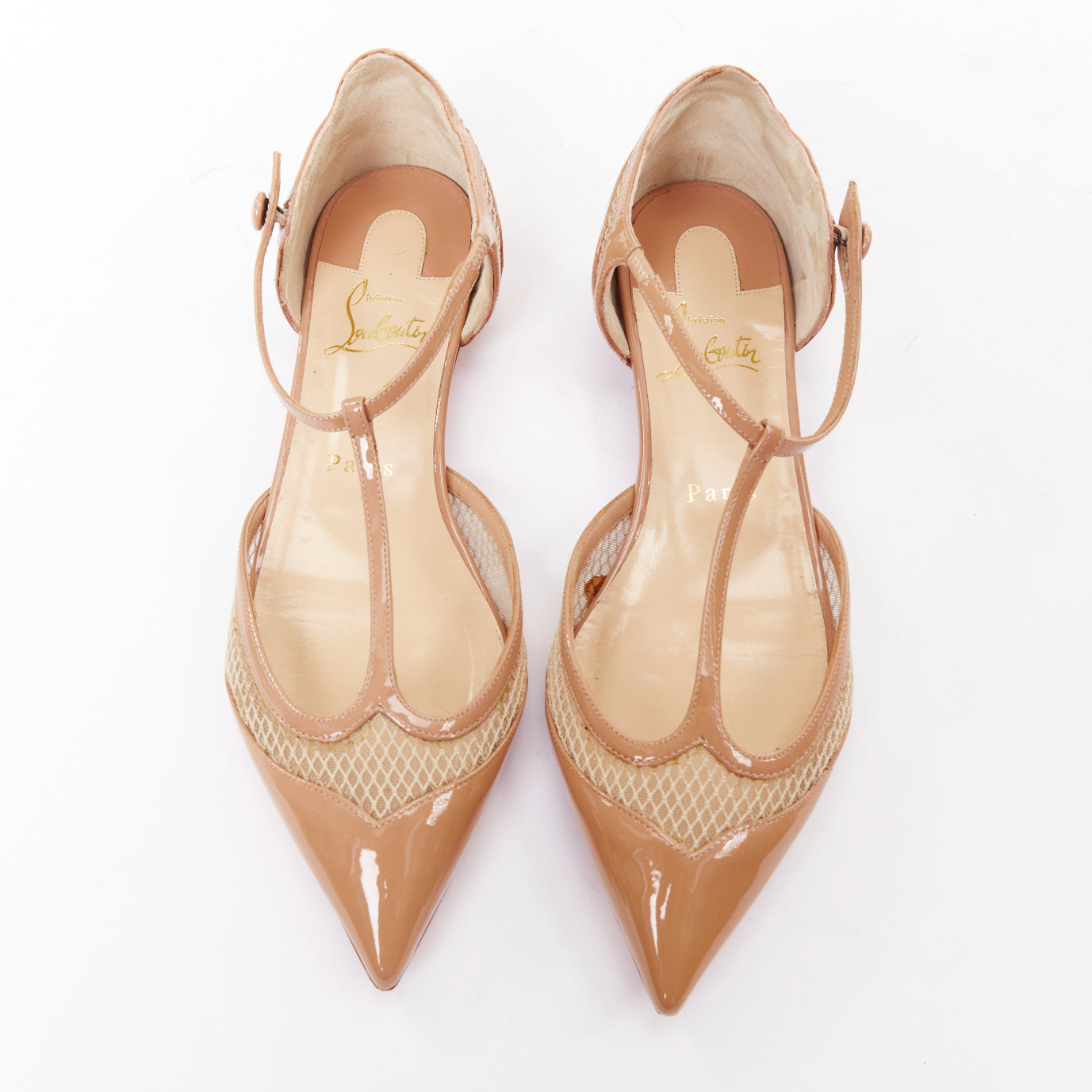 Women's Christian Louboutin 2016 Patent Mesh Flats