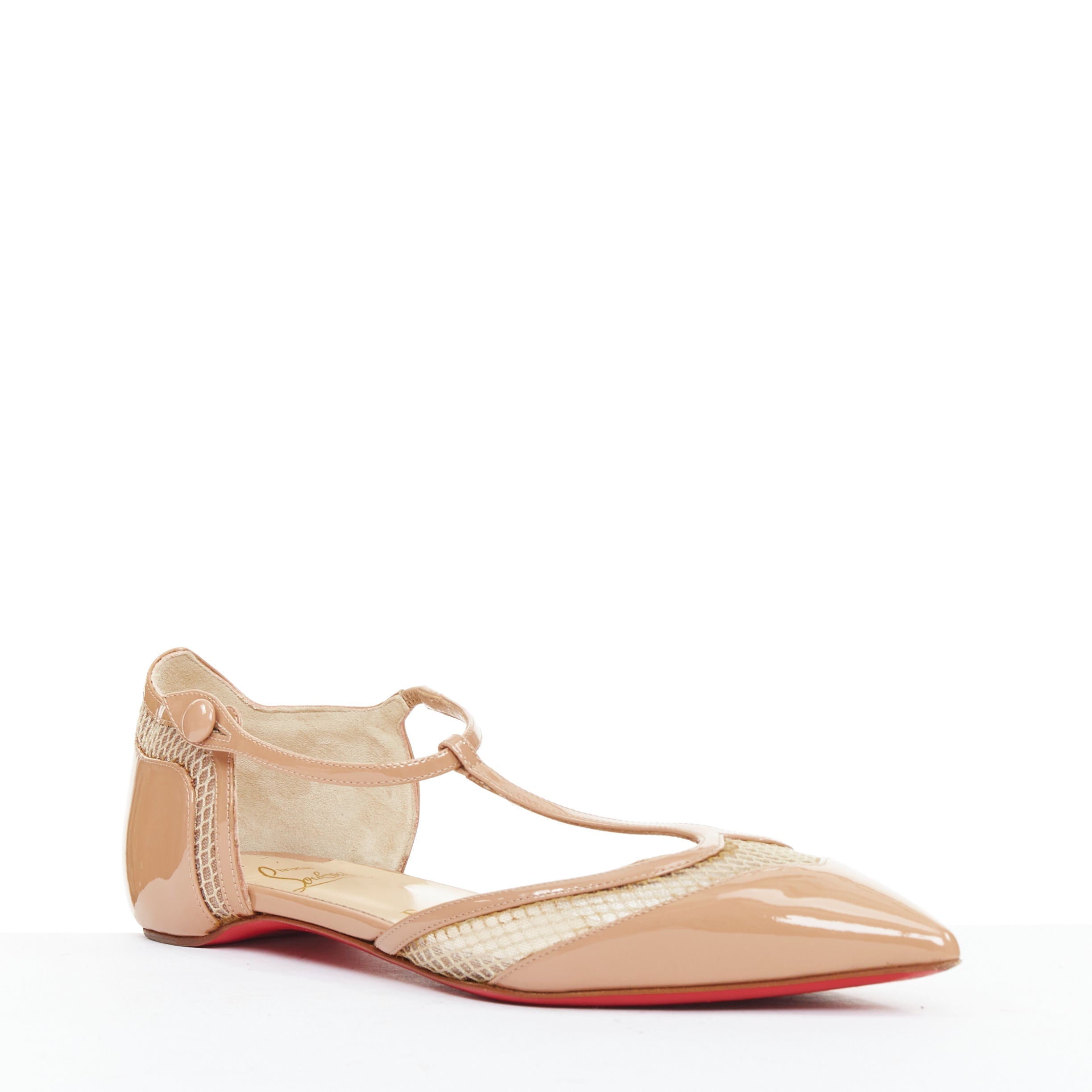 Women's Christian Louboutin 2016 Patent Mesh Flats