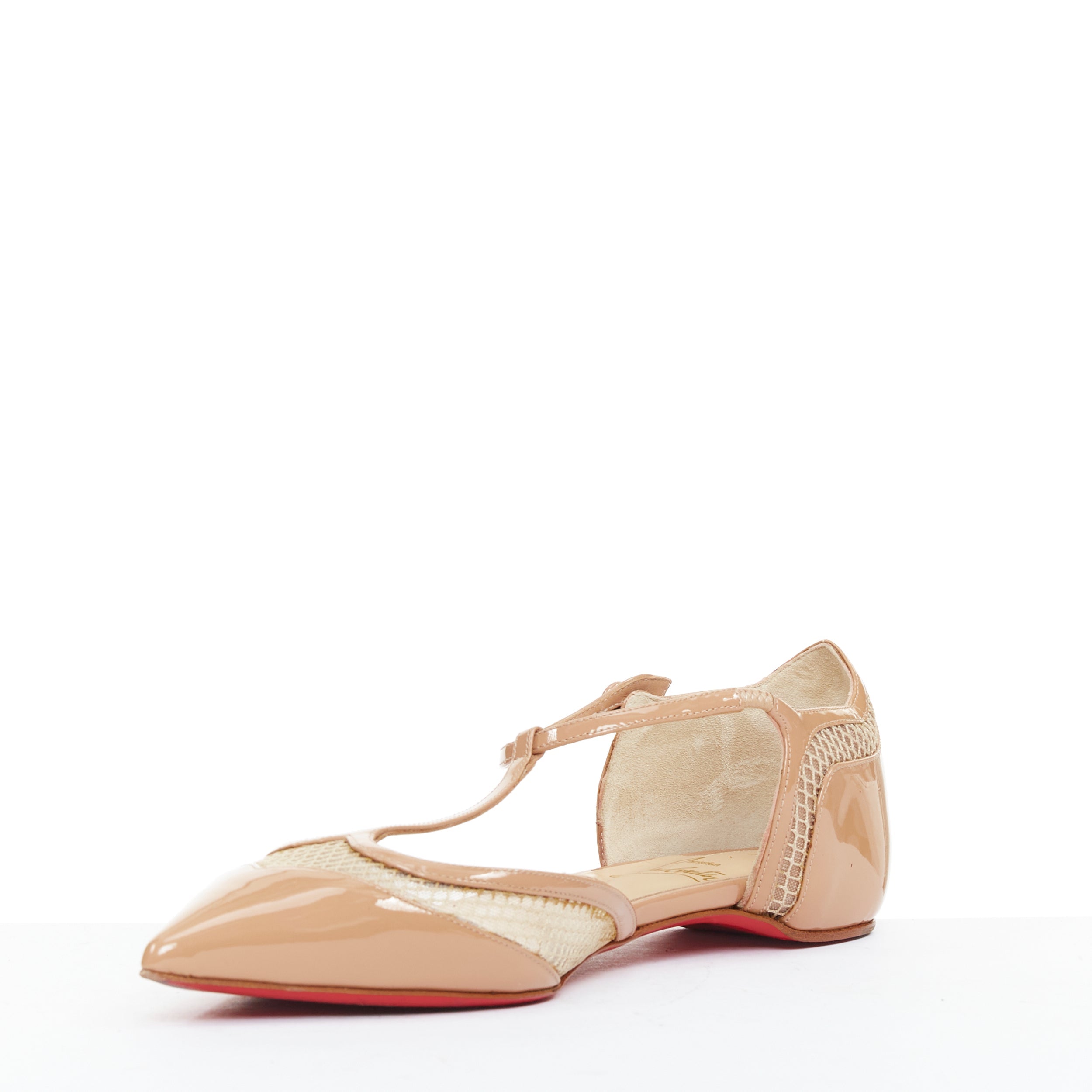 Women's Christian Louboutin 2016 Patent Mesh Flats
