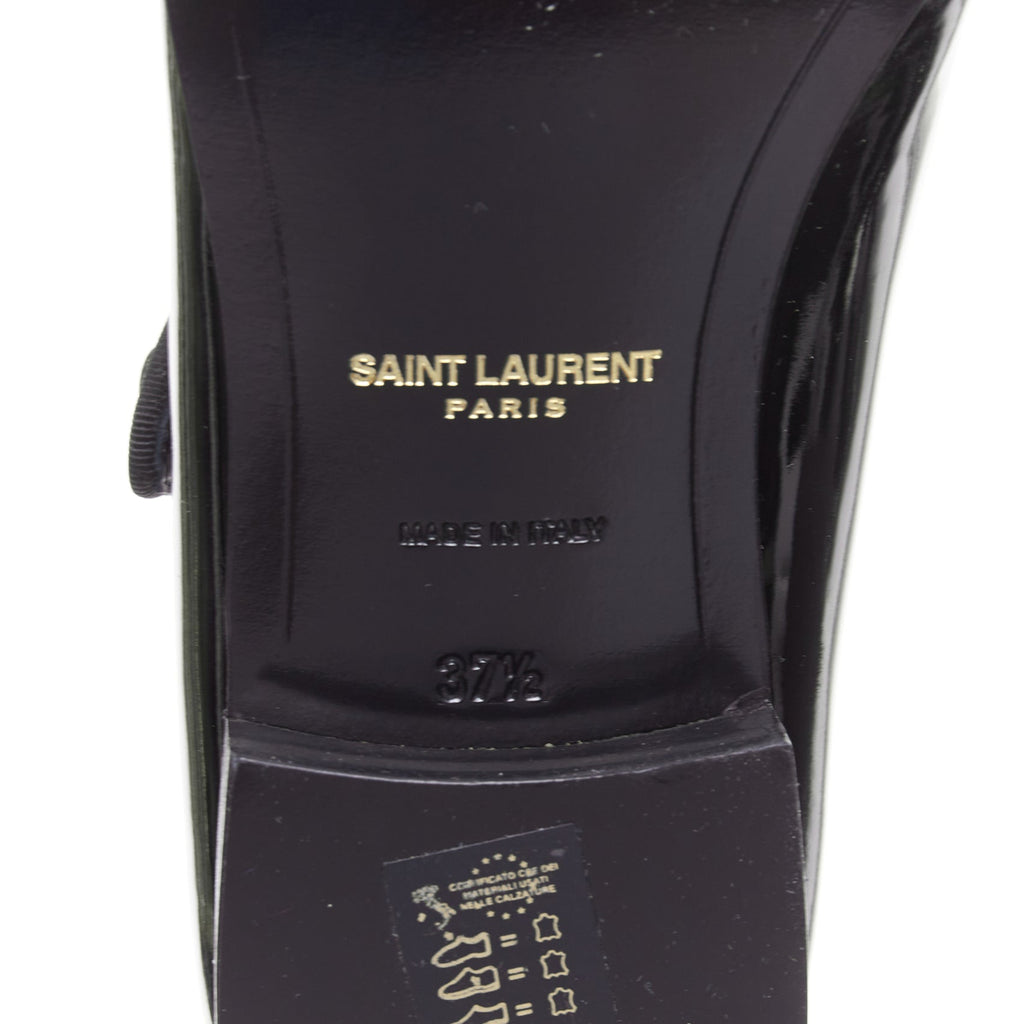 Women's Saint Laurent Patent Grosgrain Mary Jane Flats