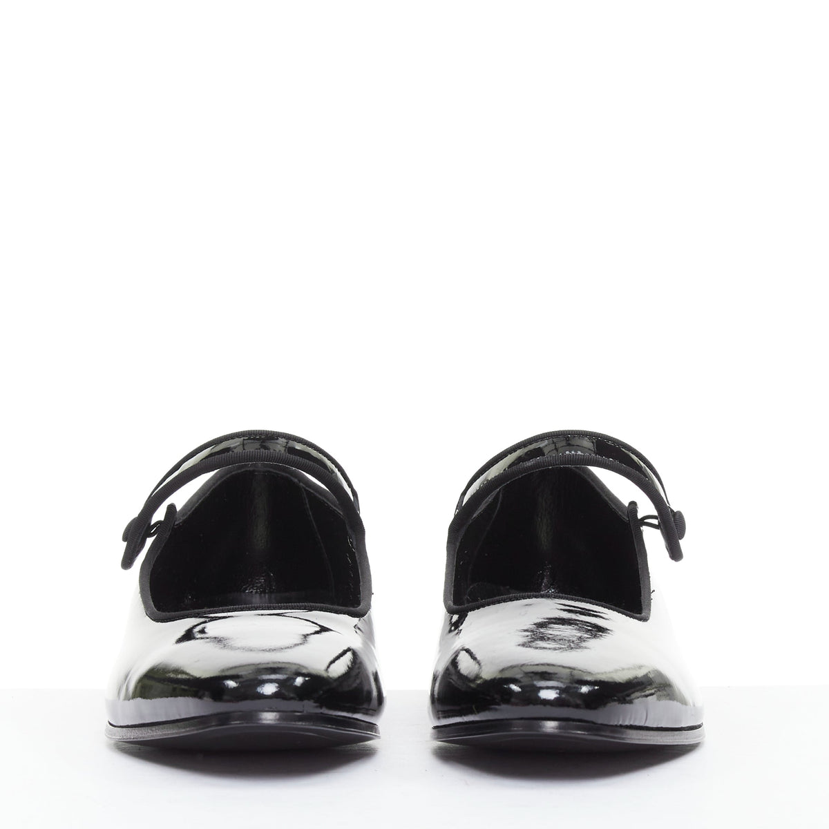 Women's Saint Laurent Patent Grosgrain Mary Jane Flats