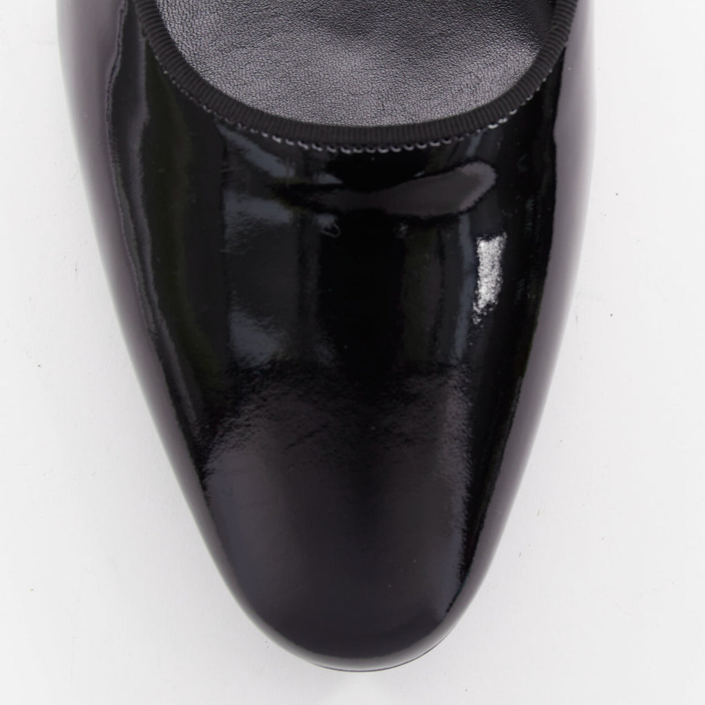 Women's Saint Laurent Patent Grosgrain Mary Jane Flats