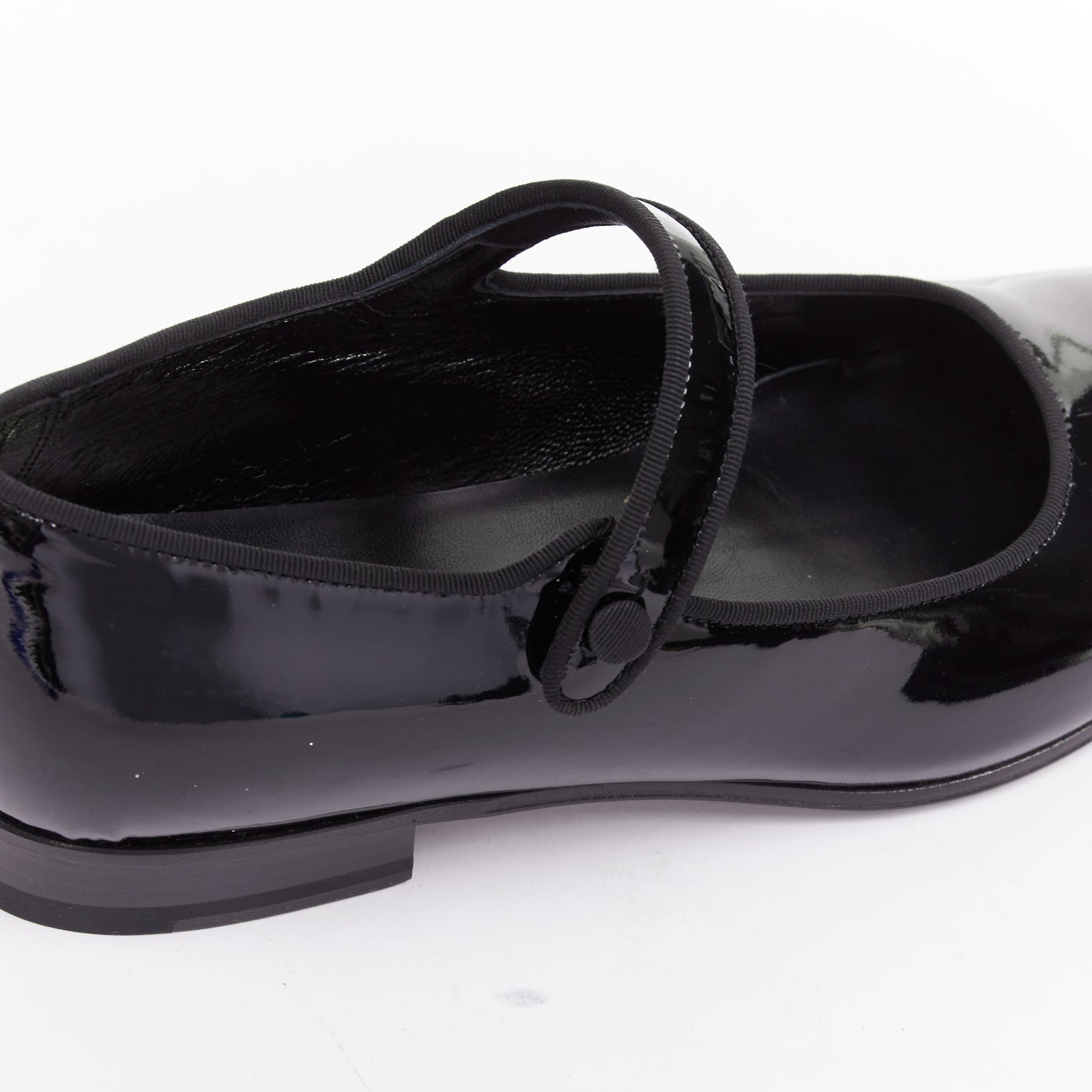 Women's Saint Laurent Patent Grosgrain Mary Jane Flats