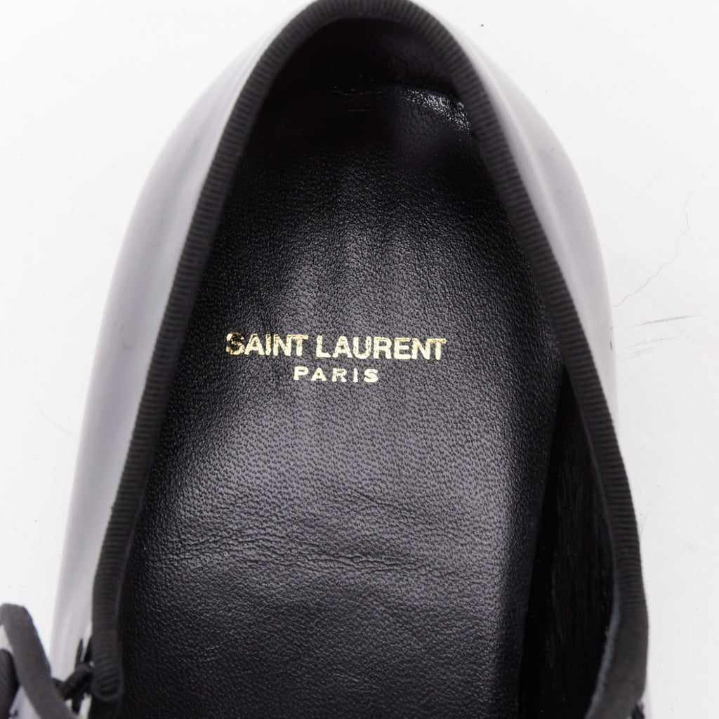 Women's Saint Laurent Patent Grosgrain Mary Jane Flats