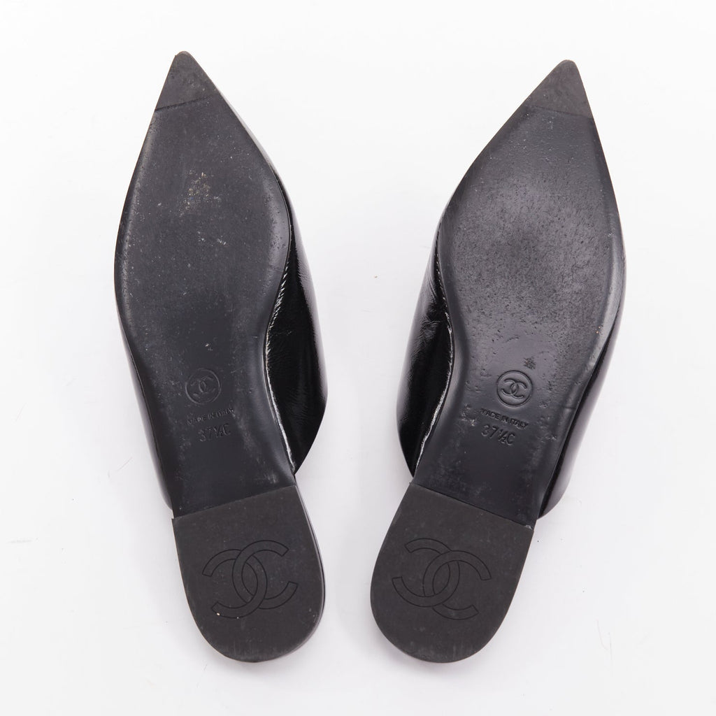 Women's Chanel Patent Leather Pointy Mules