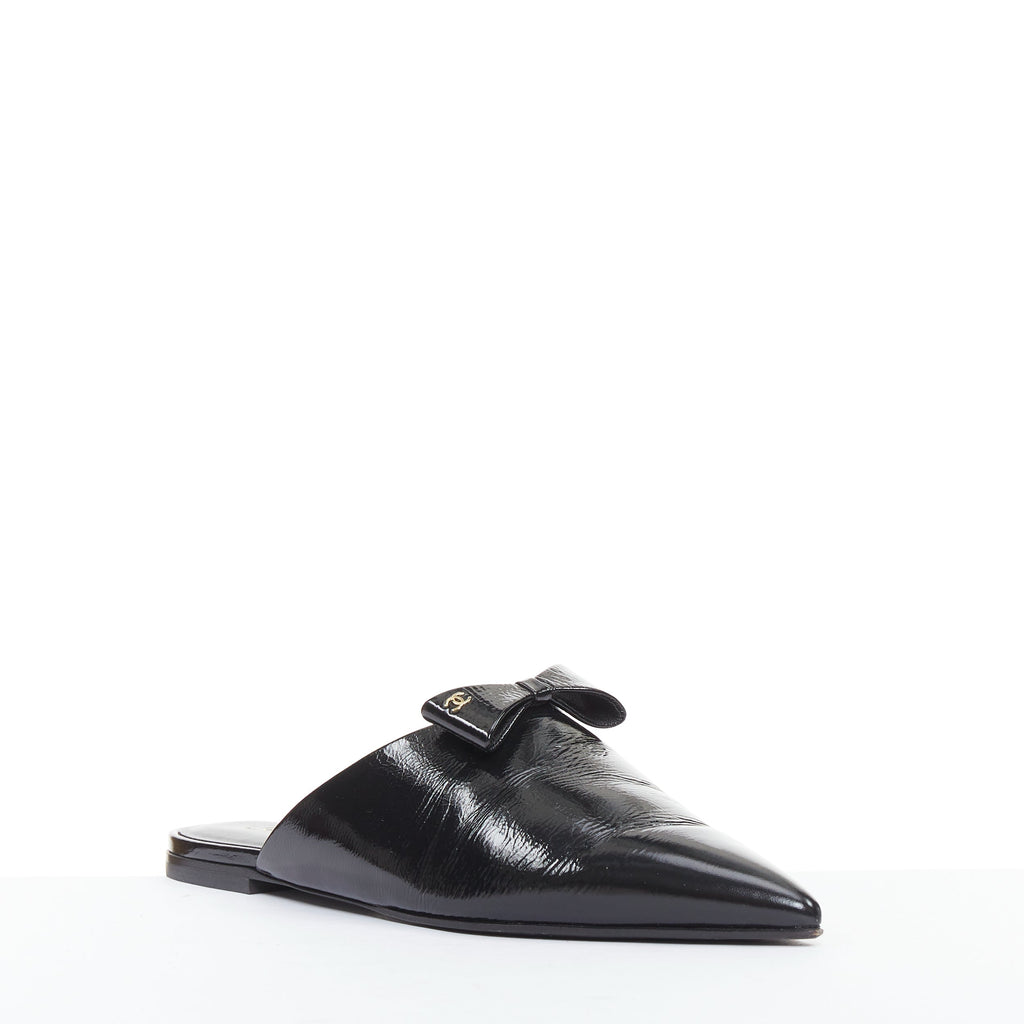 Women's Chanel Patent Leather Pointy Mules