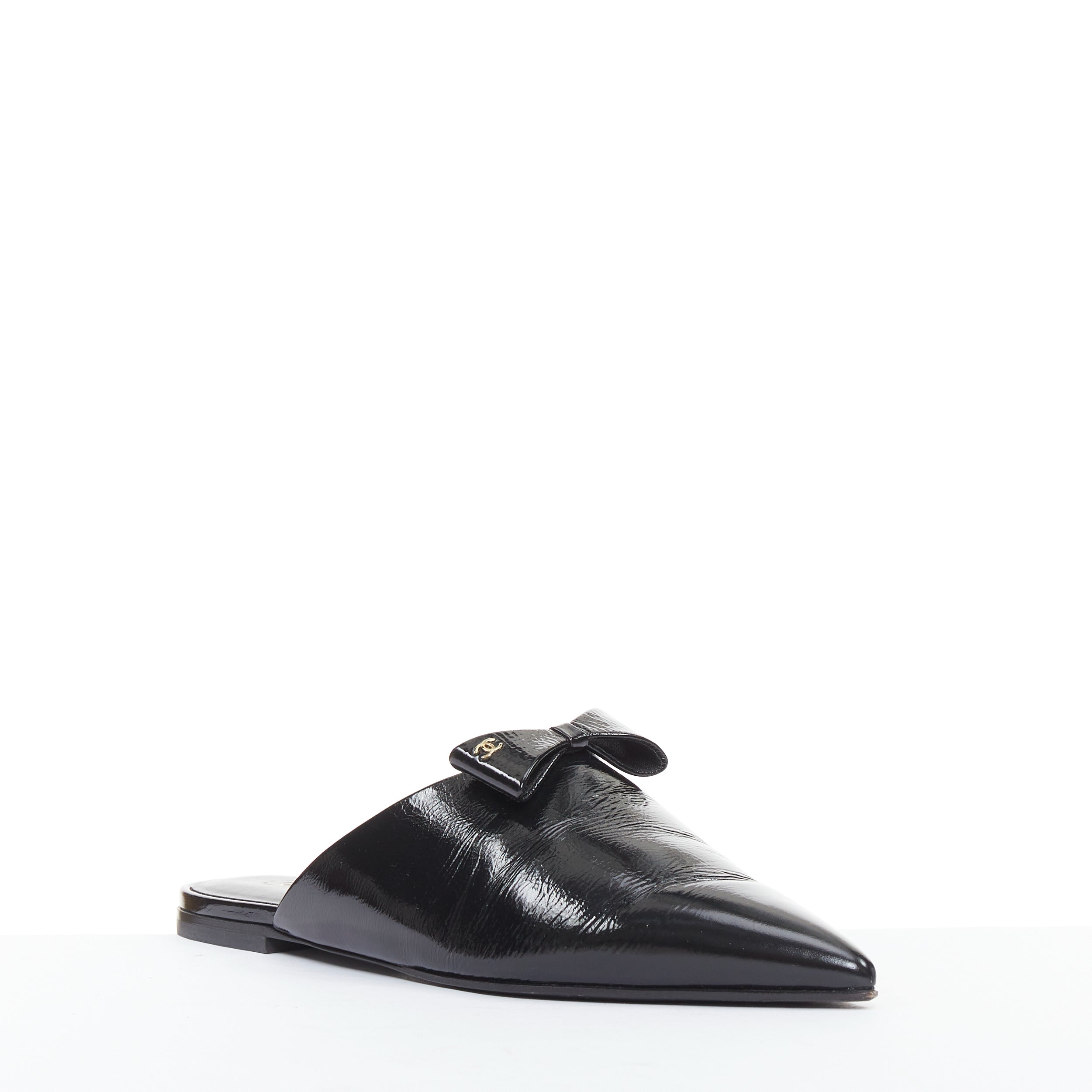 Women's Chanel Patent Leather Pointy Mules