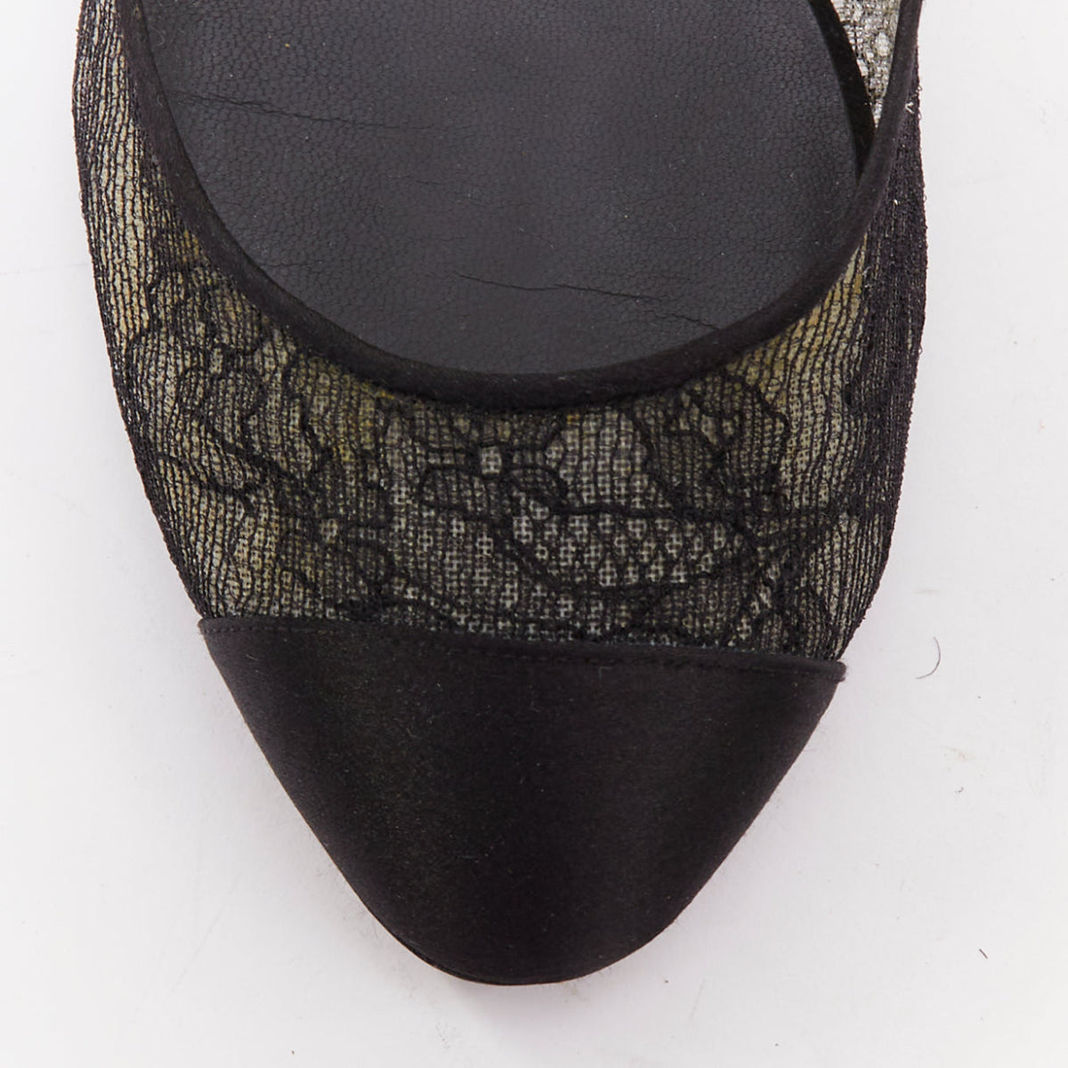 Women's Chanel CC Logo Lace Ballet Flats