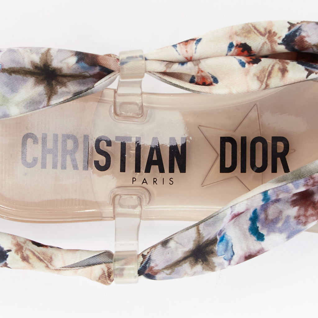 Women's Christian Dior Silk Tie Flat Sandals