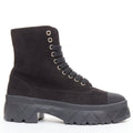 Women's Chanel Quilted Suede Combat Boots
