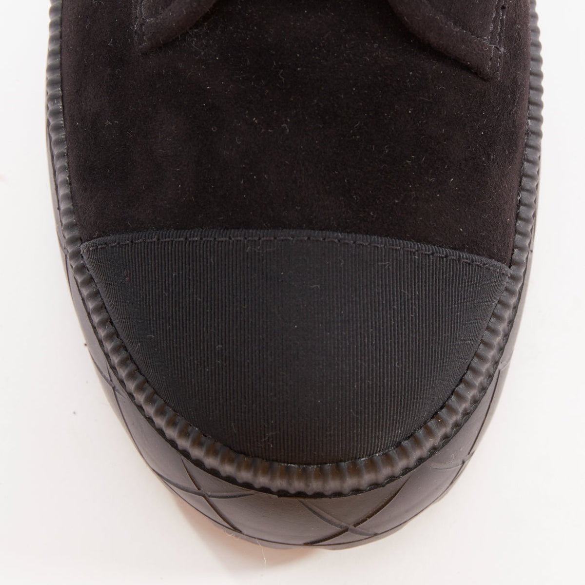 Women's Chanel Quilted Suede Combat Boots