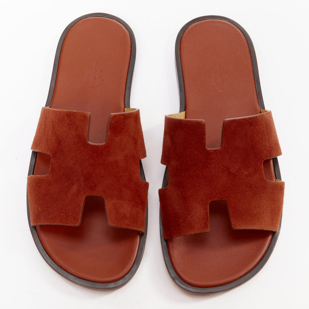 Men's Hermes Suede Leather Flat Sandals