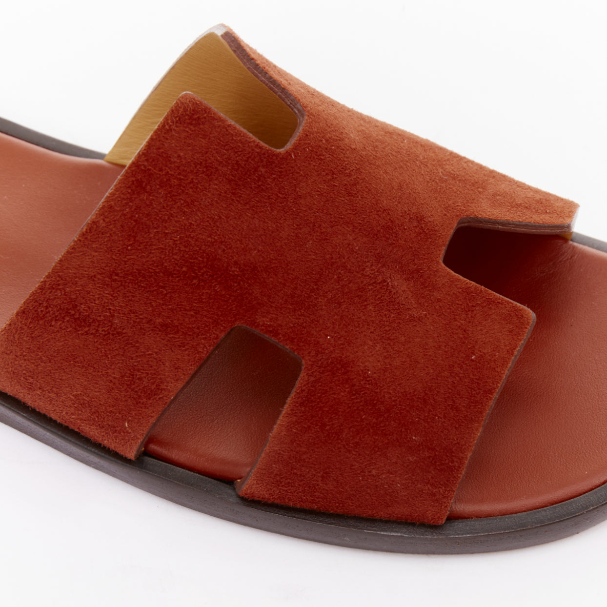 Men's Hermes Suede Leather Flat Sandals