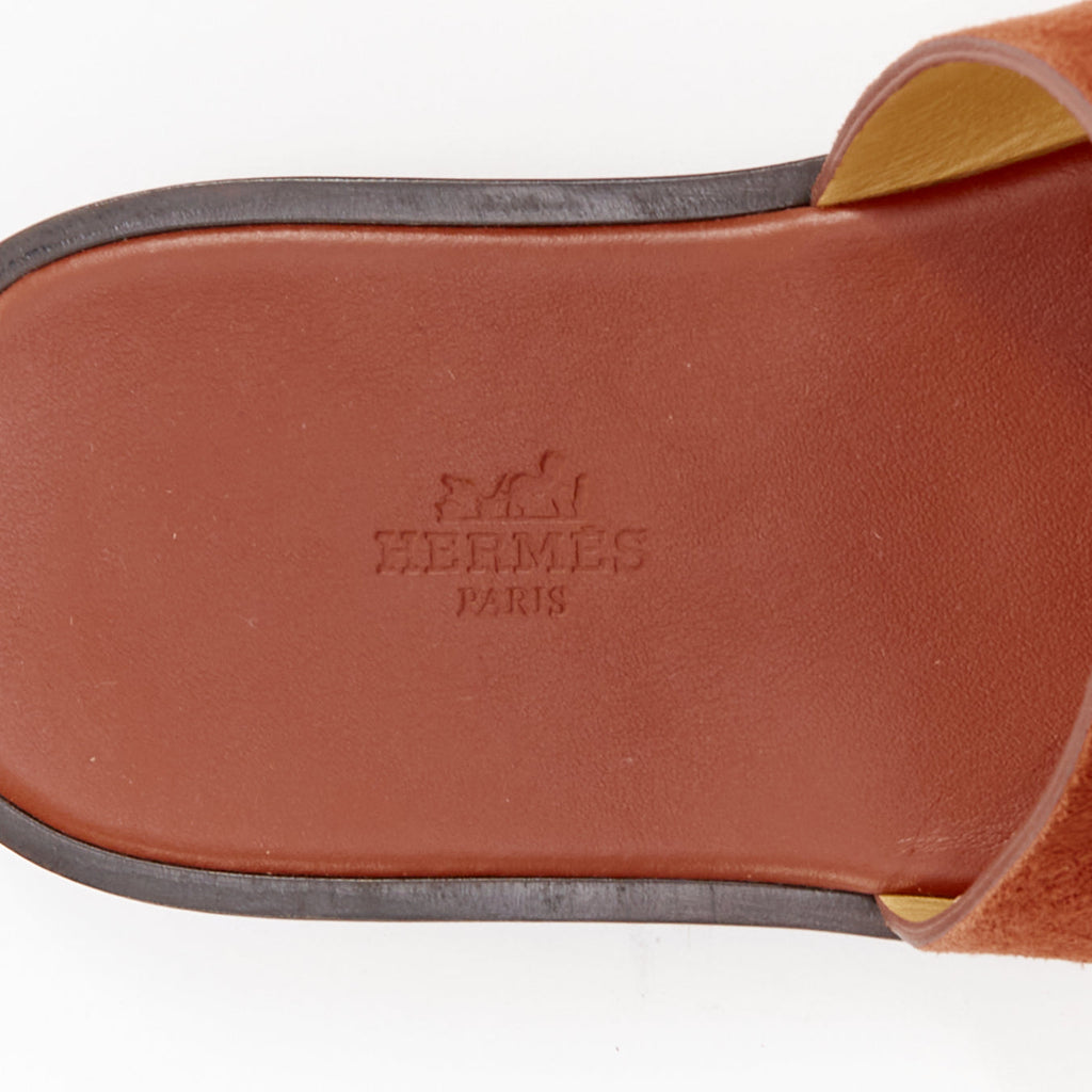 Men's Hermes Suede Leather Flat Sandals