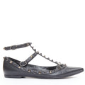 Women's Valentino Rockstud Mixed Stone Caged Ballet Flats