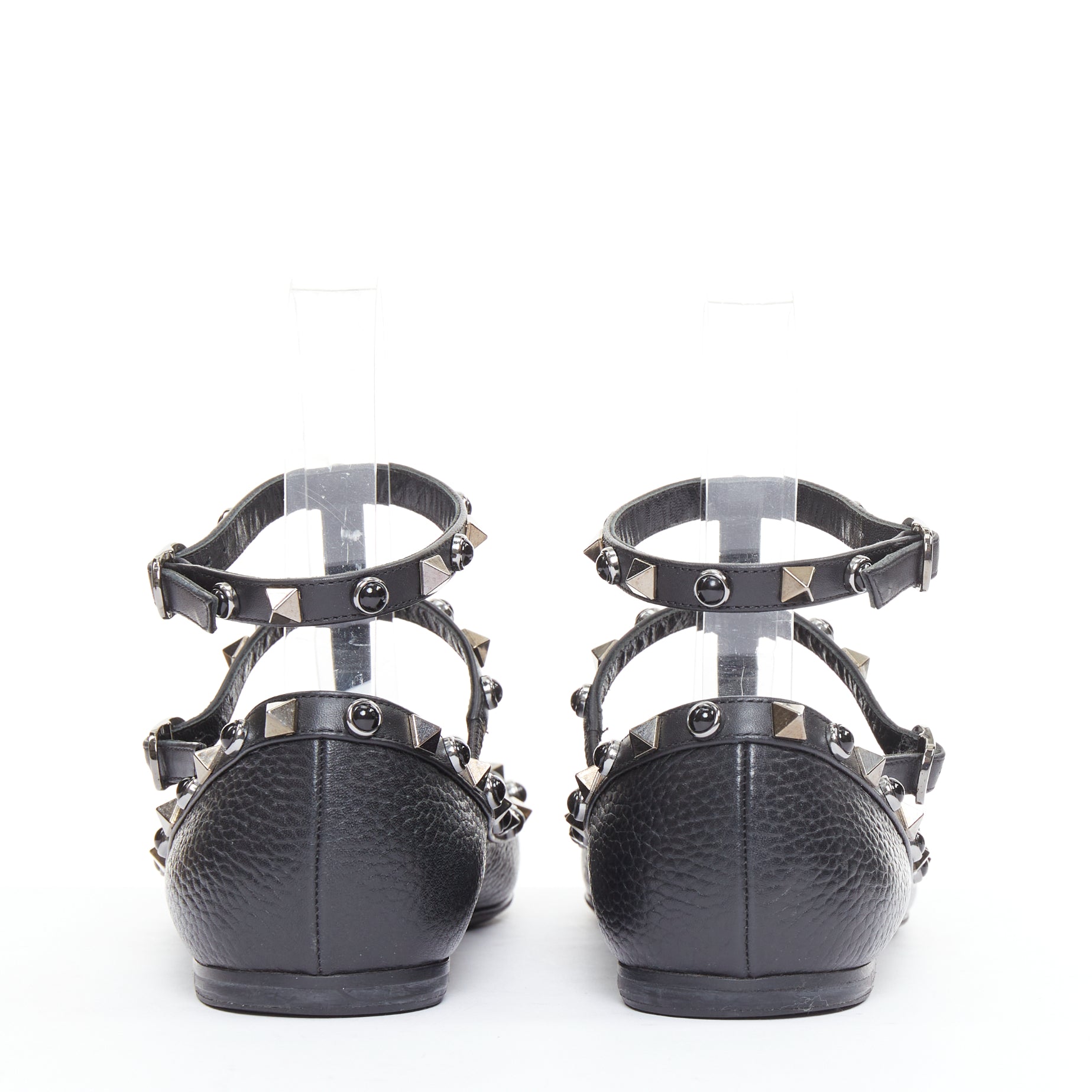 Women's Valentino Rockstud Mixed Stone Caged Ballet Flats
