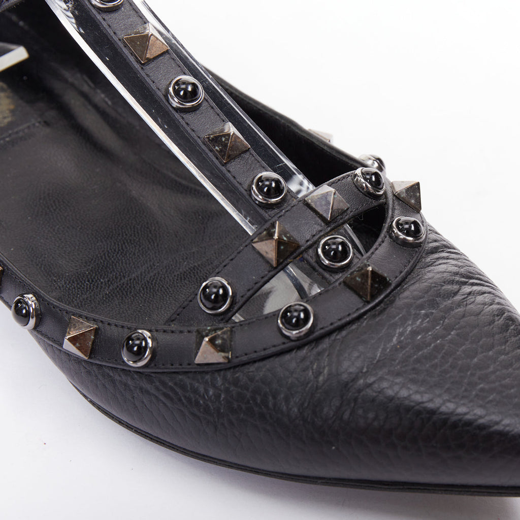 Women's Valentino Rockstud Mixed Stone Caged Ballet Flats