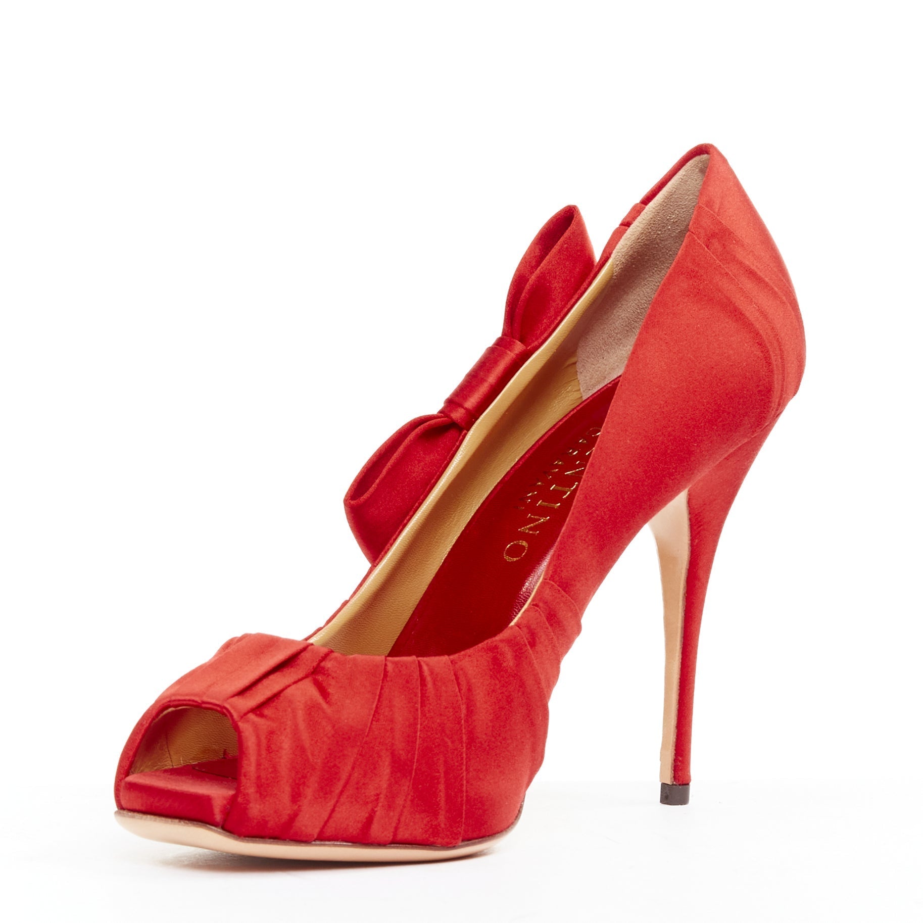 Women's Valentino Pleated Satin Ribbon Bow Stiletto Pumps