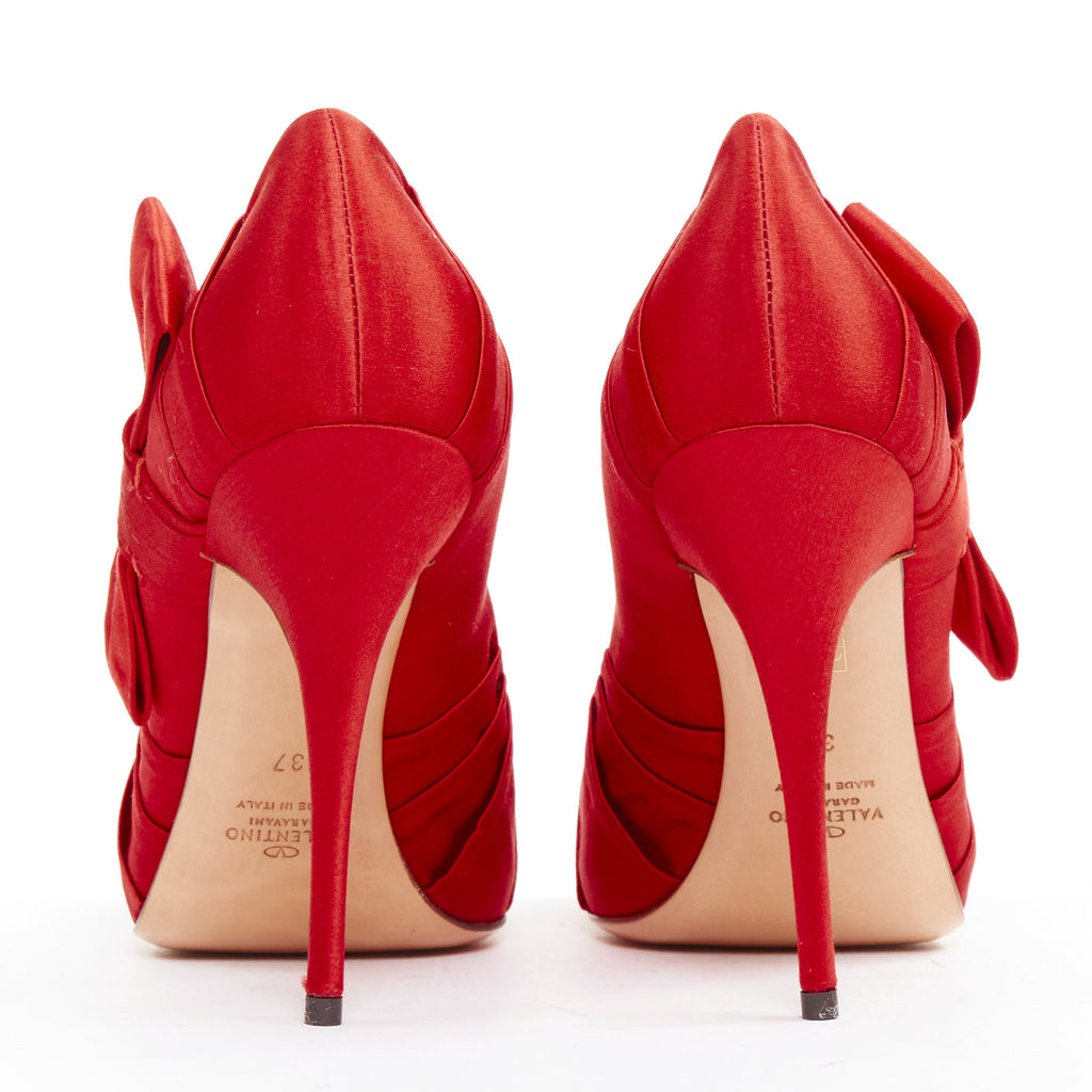 Women's Valentino Pleated Satin Ribbon Bow Stiletto Pumps