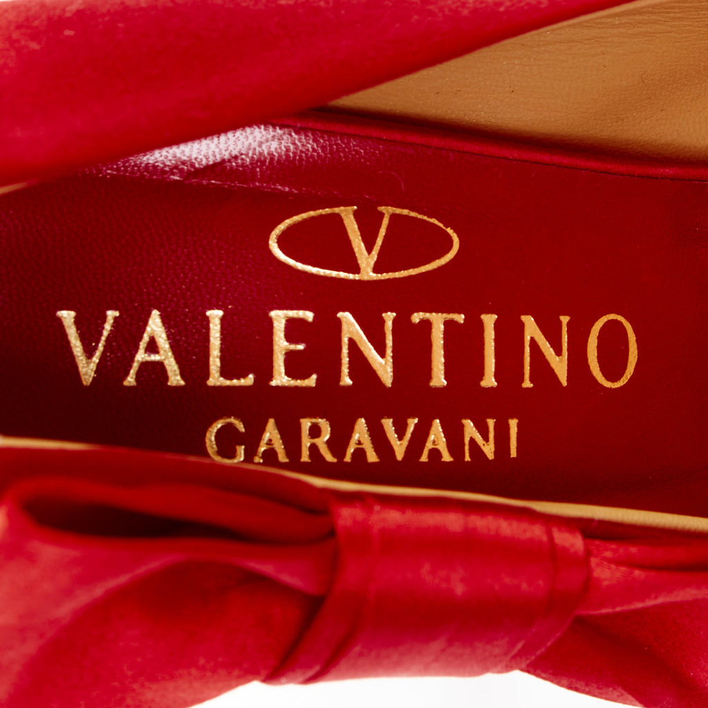 Women's Valentino Pleated Satin Ribbon Bow Stiletto Pumps