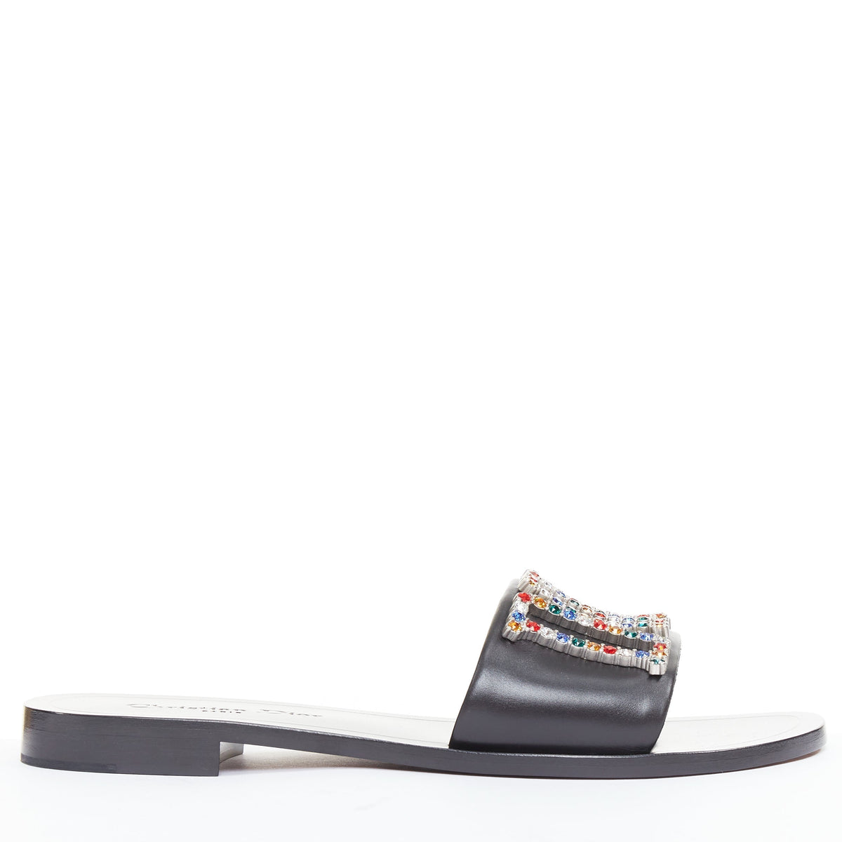 Women's Dior Crystal Pave Logo Slides